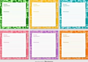 Retro Recipe Cards Vector Set - Free vector #402943